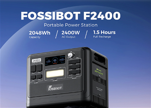 FOSSiBOT F2400 Portable Power Station Kit + FOSSiBOT SP200 - 1