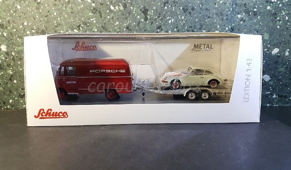 Mercedes renntransporter met PORSCHE 1/43 Schuco - 5