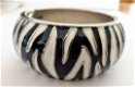 Brede armband met zebramotief - 3 - Thumbnail