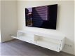 VOORRAAD Volledig hoogglans wit zwevend tv-meubel Slide 200 cm MONTAGE MOGELIJK - 1 - Thumbnail