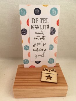 mini deco set; houten standaard & kaart verjaardag adv 2 - 0