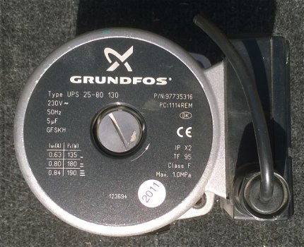 Circulatiepomp Grundfos, UPS 25-80 130 P/N: 97735316 - 0