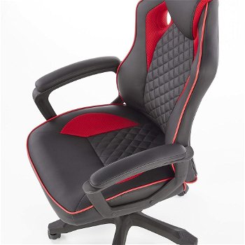 NIEUW Luxe verstelbare bureaustoel Racer zwart, rood kunstleer NU 169,- NIEUW - 2