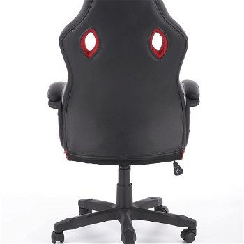 NIEUW Luxe verstelbare bureaustoel Racer zwart, rood kunstleer NU 169,- NIEUW - 3