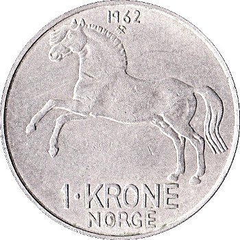 Noorwegen 1 krone 1959,1960,1961,1962,1963,1966,1967,1968,1969,1970,1971,1972,1973 - 0