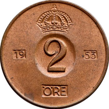 Zweden 2 öre 1954,1955,1956,1960,1961,1963,1967, - 0