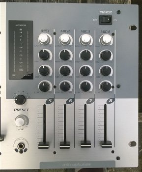 DJ-Mixer, 4x stereo + 4x microfoon (2 masters) - 1