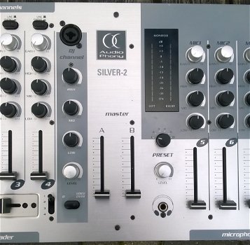DJ-Mixer, 4x stereo + 4x microfoon (2 masters) - 4