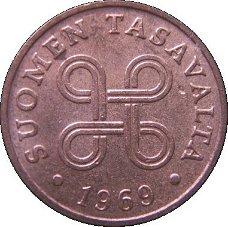 Finland 1 penni 1963,1963,1965,1966,1967,1968,1969