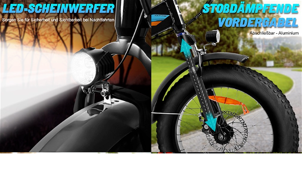 KAISDA K2P PRO Folding Electric Moped Bike 20*4.0 Inch Fat Tire - 3