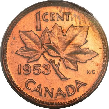 canada 1 cent 1953,1954,1955,1956,1957,1958,1959,1960,1961,1962,1963,1964 - 0