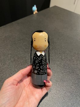 Wednesday Addams / the Addams family peg doll - 1