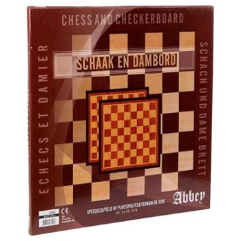 Abbey Game Dam- En Schaakbord 49,5 Cm Hout Bruin - 2