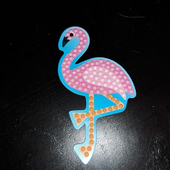 Nieuwe diamond painting koelkast magneet flamingo - 0