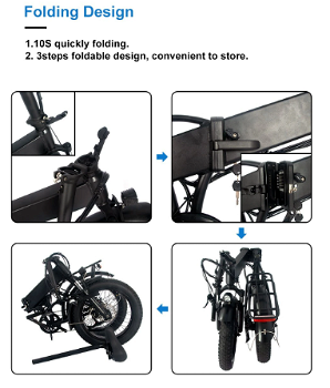 BK10 Electric Bike Foldable 48V 500W Motor 25Km/h Max - 7