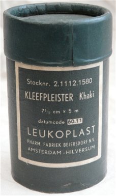 Verpakking Kleefpleister Khaki, LEUKOPLAST, Koninklijke Landmacht, 1960.(Nr.1)