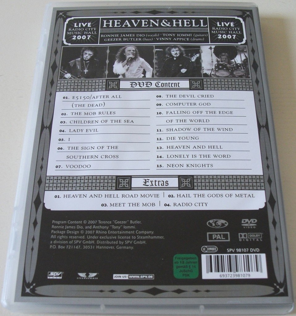 Dvd *** HEAVEN & HELL *** Live From Radio City Music Hall 2007
