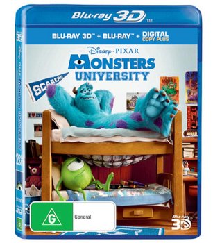 Monsters University (Blu-Ray 3D + Blu-Ray + Digital Copy) Nieuw/Gesealed Walt Disney/Pixar - 0