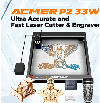 ACMER P2 33W Laser Cutter, Engraving at 24000mm/min, - 1