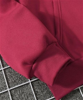 Rode Sweater met print en capuchon - 3