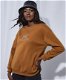 Okergeel/bruin sweater met vlinder applicatie - 3 - Thumbnail