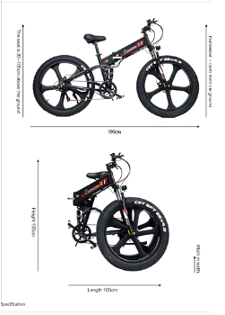 RANDRIDE YX26 Electric Bike 1000W Motor 45km/h Max - 7