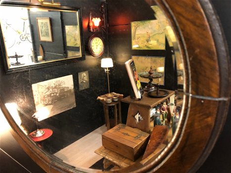 Grote Antieke Ovale Spiegel. - 3