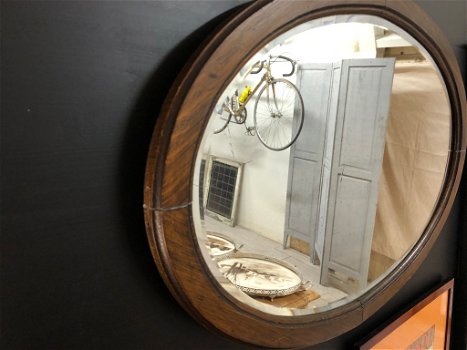 Grote Antieke Ovale Spiegel. - 6