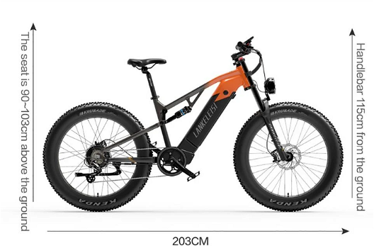 LANKELEISI RV800 Electric Bike 26*4.0'' Wheel 48V 750W - 5