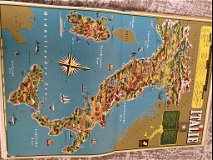 Brocante Oud kaart Italië - Douwe Egberts boek