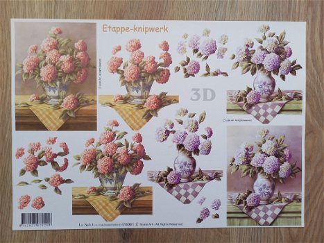 3D knipvel Le Suh: hortensia's in vaas - 0