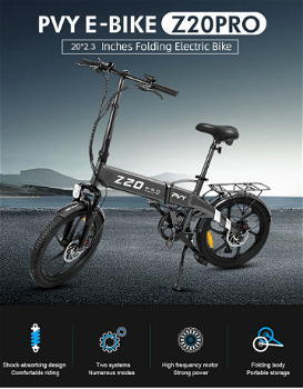 PVY Z20 Pro Electric Bike 500W Hub Motor 25 km/h Max - 1
