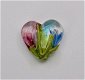 Handgemaakt hart van glas met bloemen nieuw. - 0 - Thumbnail