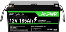 LANPWR 12V 185Ah LiFePO4 Lithium Battery