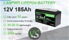 LANPWR 12V 185Ah LiFePO4 Lithium Battery - 1 - Thumbnail