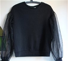 Sweater met doorschijnend stof mouwen - XS