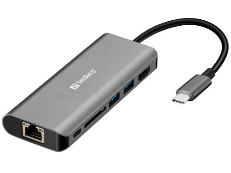 USB-C Dock HDMI+LAN+SD+USB 100W - 0