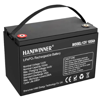 HANIWINNER HD009-10 12.8V 100Ah LiFePO4 Lithium Battery - 1