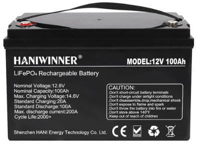 HANIWINNER HD009-10 12.8V 100Ah LiFePO4 Lithium Battery - 3