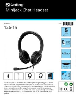 MiniJack Chat Headset voor smartphone + adapter voor pc - 4