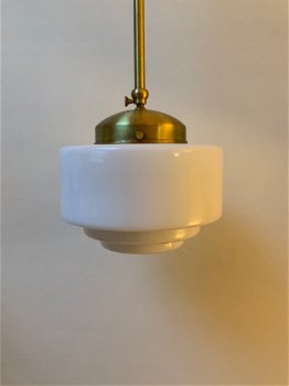 Art deco Gispen hanglamp. Gispen schuifstang messing pendel - 0