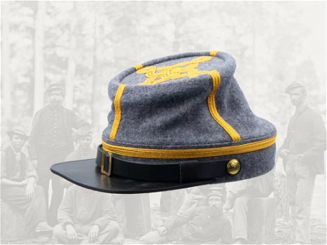 Pet,Kepi,CSA,Confederate,States,Army,Majoor,Civil,War,Grijs - 2