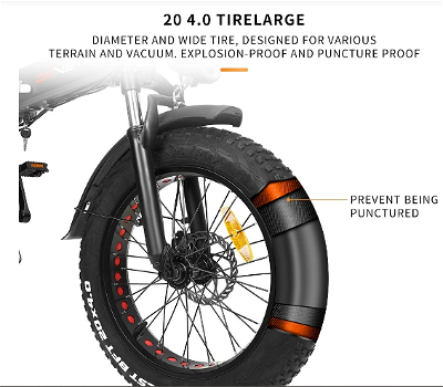 DrveTion BT20 Fat Tire 10Ah Samsung Battery 40-60km Range - 6