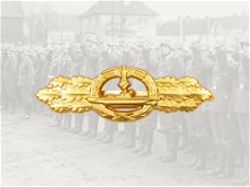 Embleem,Badge,Duitsland,WWII,Kriegsmarine,U-Boot,Gold