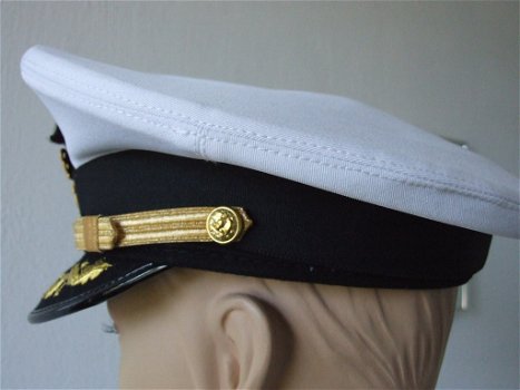 Pet,Kepi,US,Navy,Captain,Kapitein,Wit,Zwart,Goud - 4