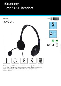 Saver USB headset descrete stijlvolle headset voor uw pc - 3