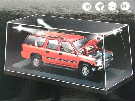 modelauto 1:18 vitrine show case + stekker + led licht 35,5×15,6×16 cm - 5