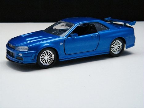 Nieuw schaalmodel Nissan Skyline GT-R R34 – Fast Furious Brian – Jada Toys 1:32 - 1