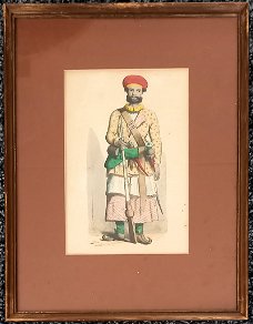 Lithografie Sepoy officer India A67-3