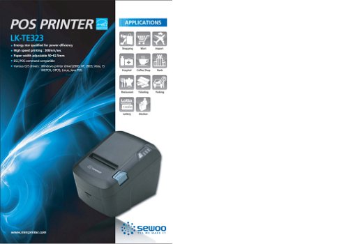 SeWoo LK-TE323EB Desktop Thermische bon printer POS - 2